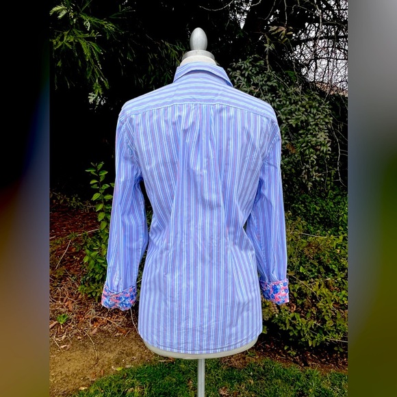 TALBOTS Striped Button-Up Shirt with Floral Cuffs🌺(TALBOTS) - Picture 6 of 6